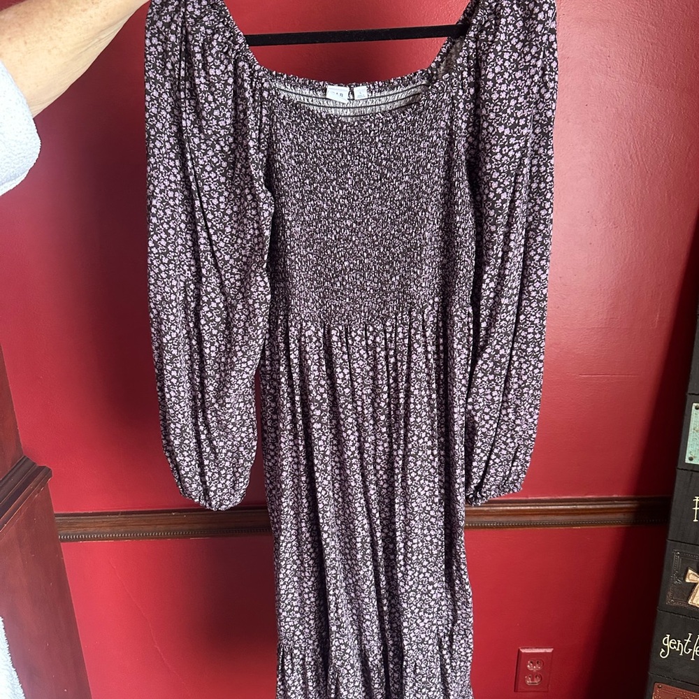 Floral Smocked Long Sleeve Dress
